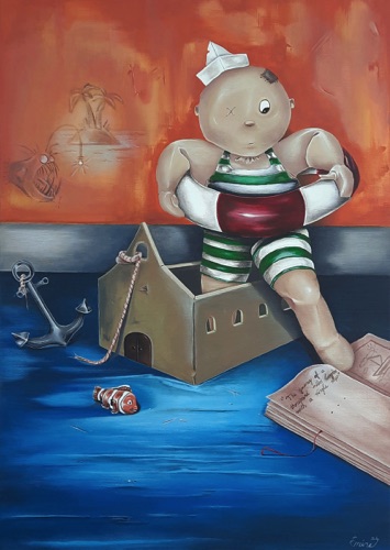 Emine Bostanci, Break the Hoe
50x70cm, oil on canvas, 2024